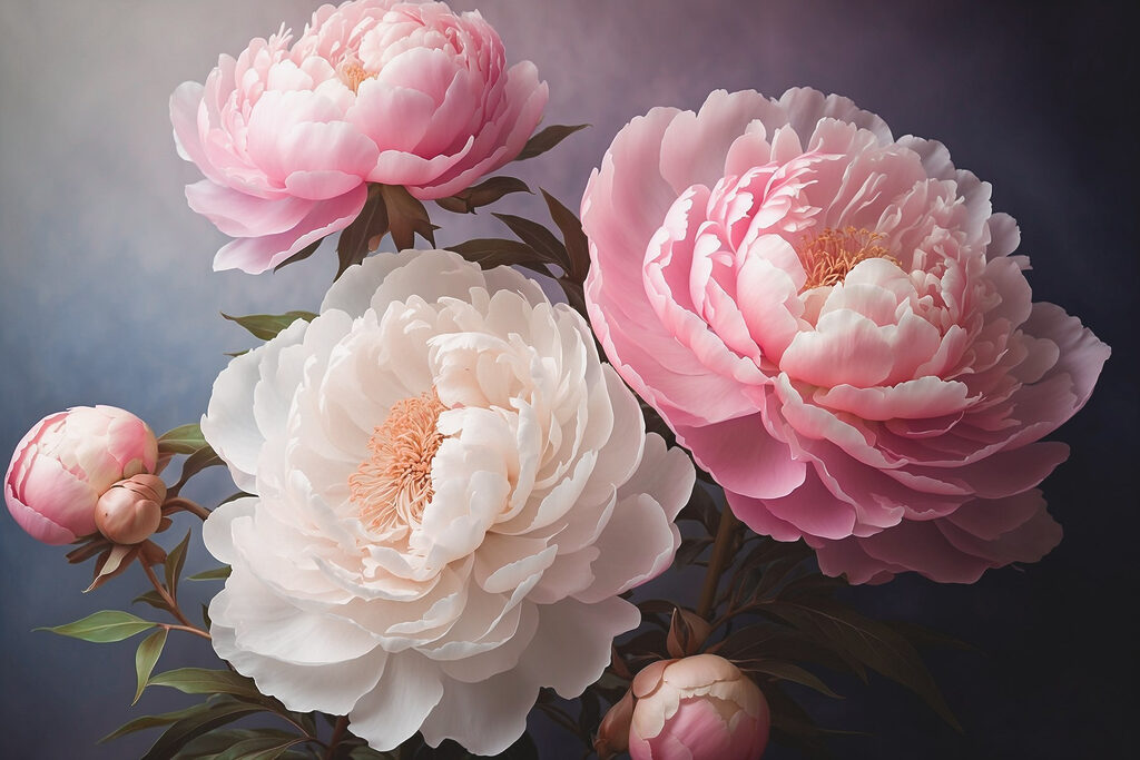 Group of pink and white flowers Group of pink and white flowers