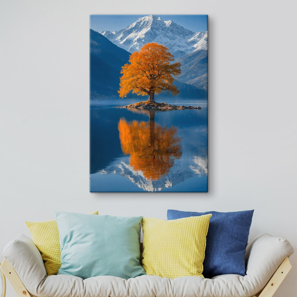 Tree on an island in a lake