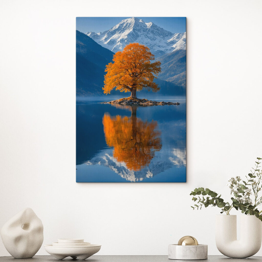 Tree on an island in a lake