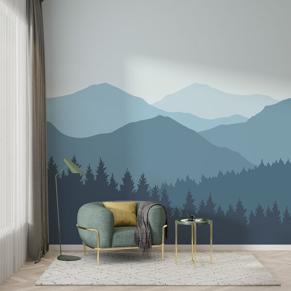 Fototapet Peisaj de munți și copaci