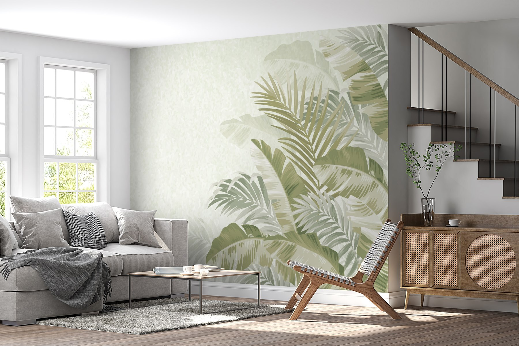 Calm tropical foliage background design