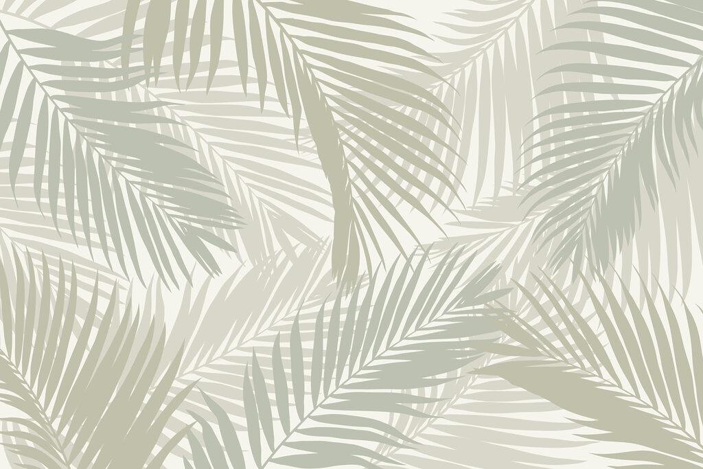 Wall murals Pattern of leaves on a white background Wall murals Pattern of leaves on a white background