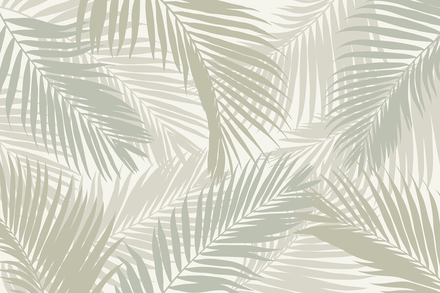 Wall murals Pattern of leaves on a white background