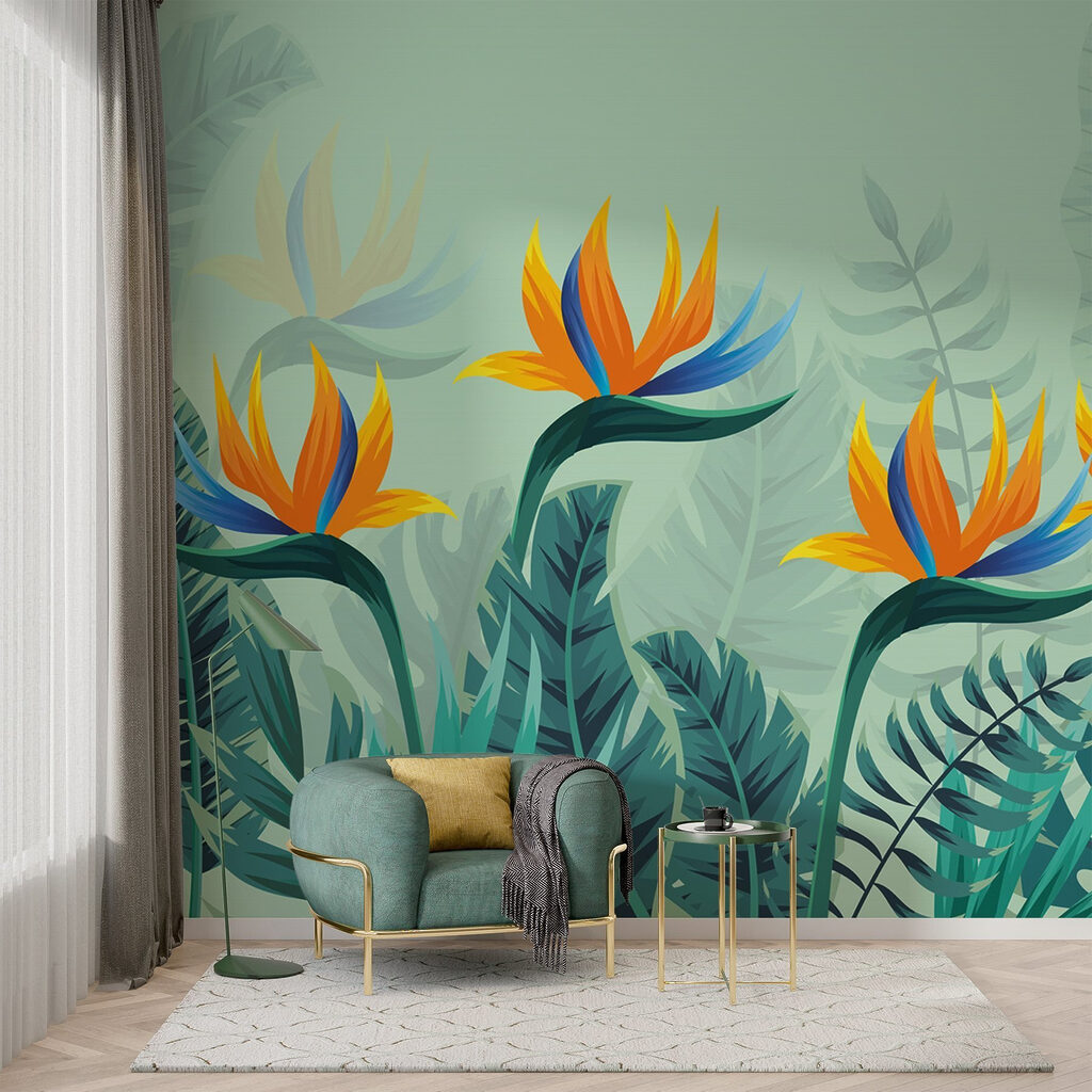 Group of flowers and leaves Group of flowers and leaves