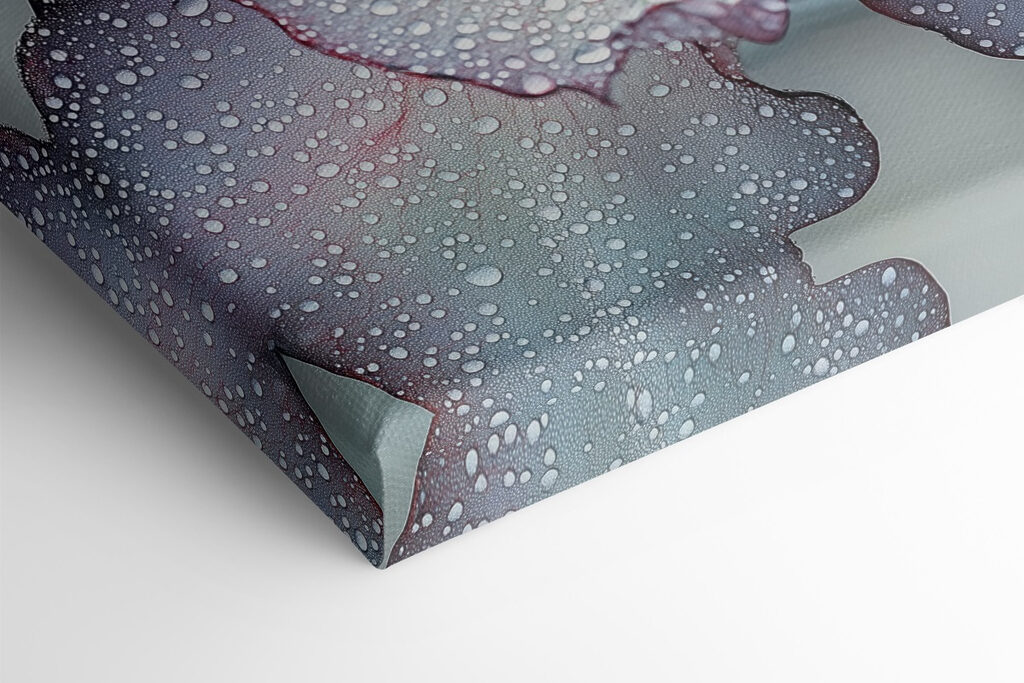 Delicate petals adorned with raindrops