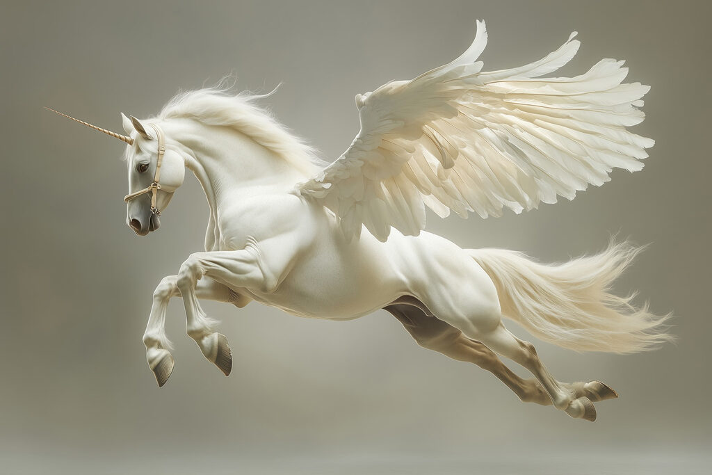 White horse with wings White horse with wings