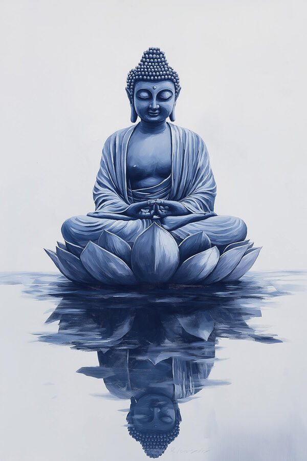 Statuia unei persoane care stă pe o floare de lotus Statuia unei persoane care stă pe o floare de lotus