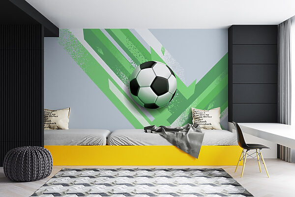 Minge de fotbal pe un fundal verde și alb Minge de fotbal pe un fundal verde și alb