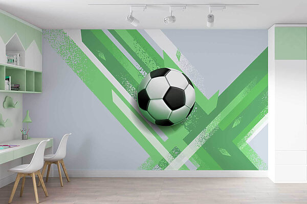 Minge de fotbal pe un fundal verde și alb Minge de fotbal pe un fundal verde și alb