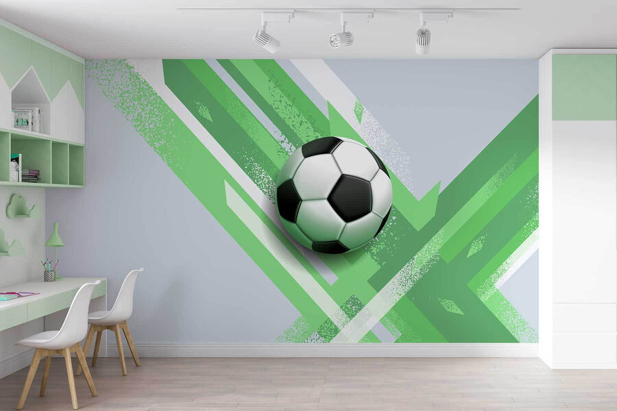 Minge de fotbal pe un fundal verde și alb Minge de fotbal pe un fundal verde și alb