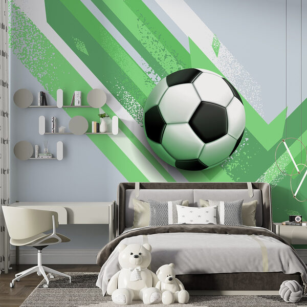 Minge de fotbal pe un fundal verde și alb Minge de fotbal pe un fundal verde și alb