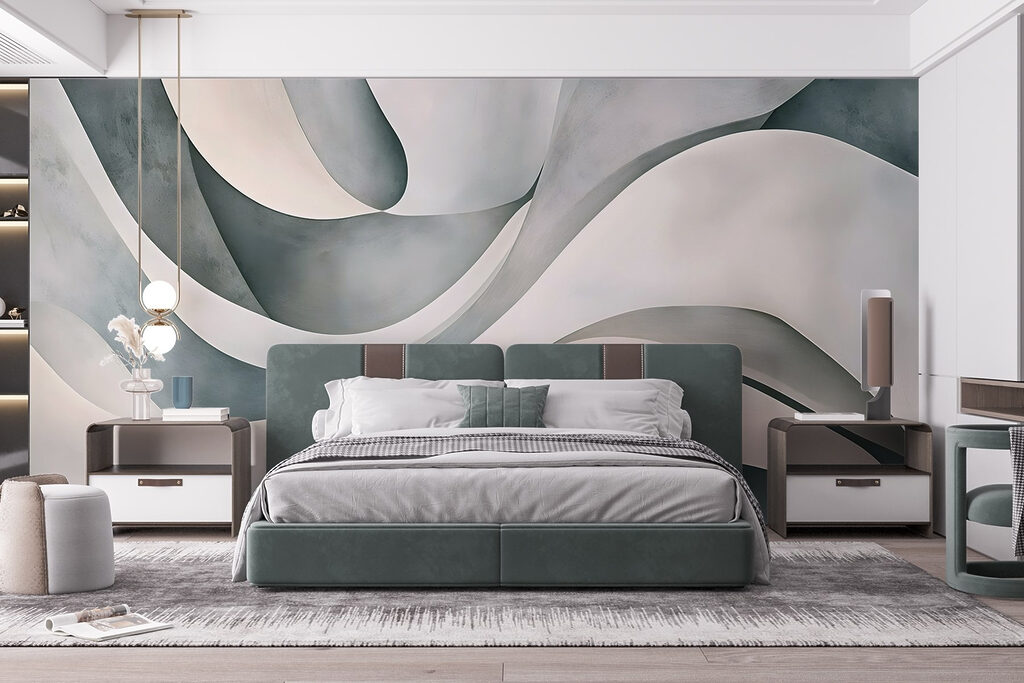 White and grey wavy lines White and grey wavy lines