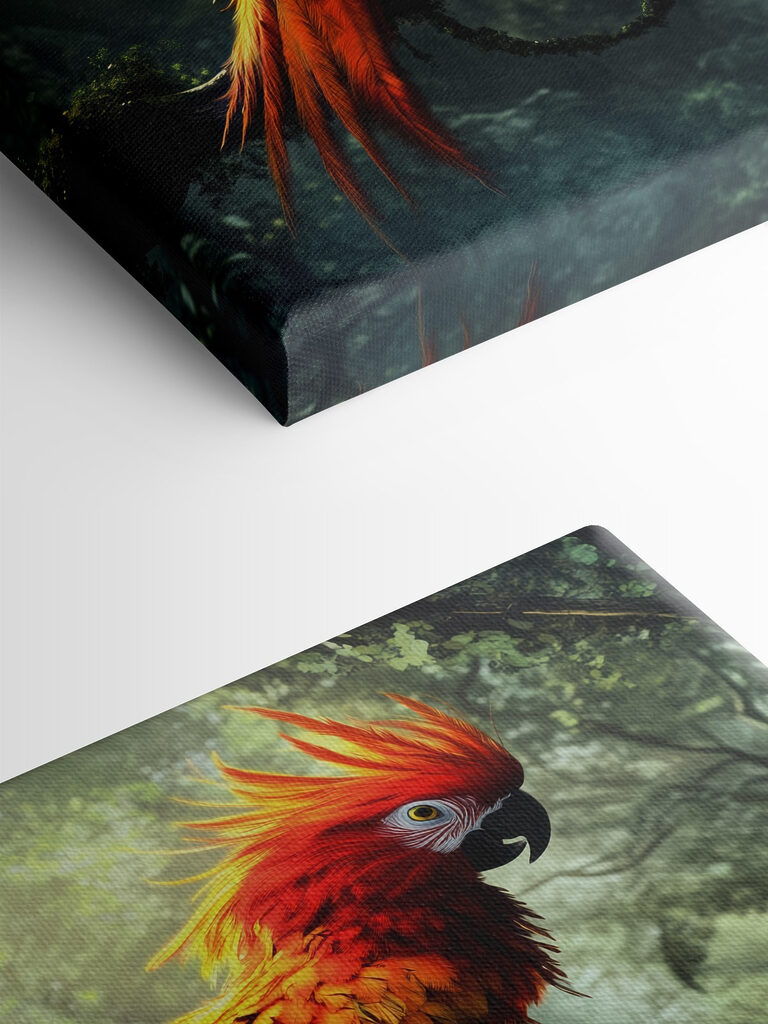 Colorful bird sitting on a tree branch