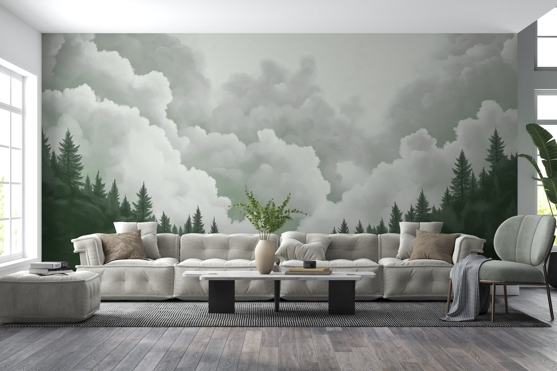 Group of trees and clouds Group of trees and clouds