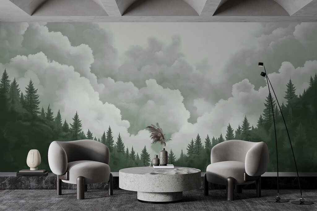 Group of trees and clouds Group of trees and clouds