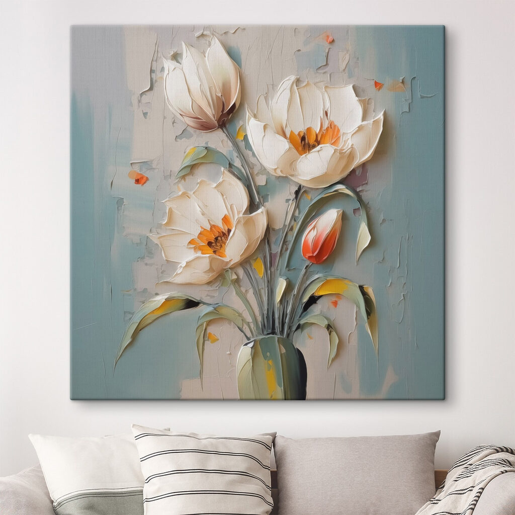 Painting of flowers in a vase