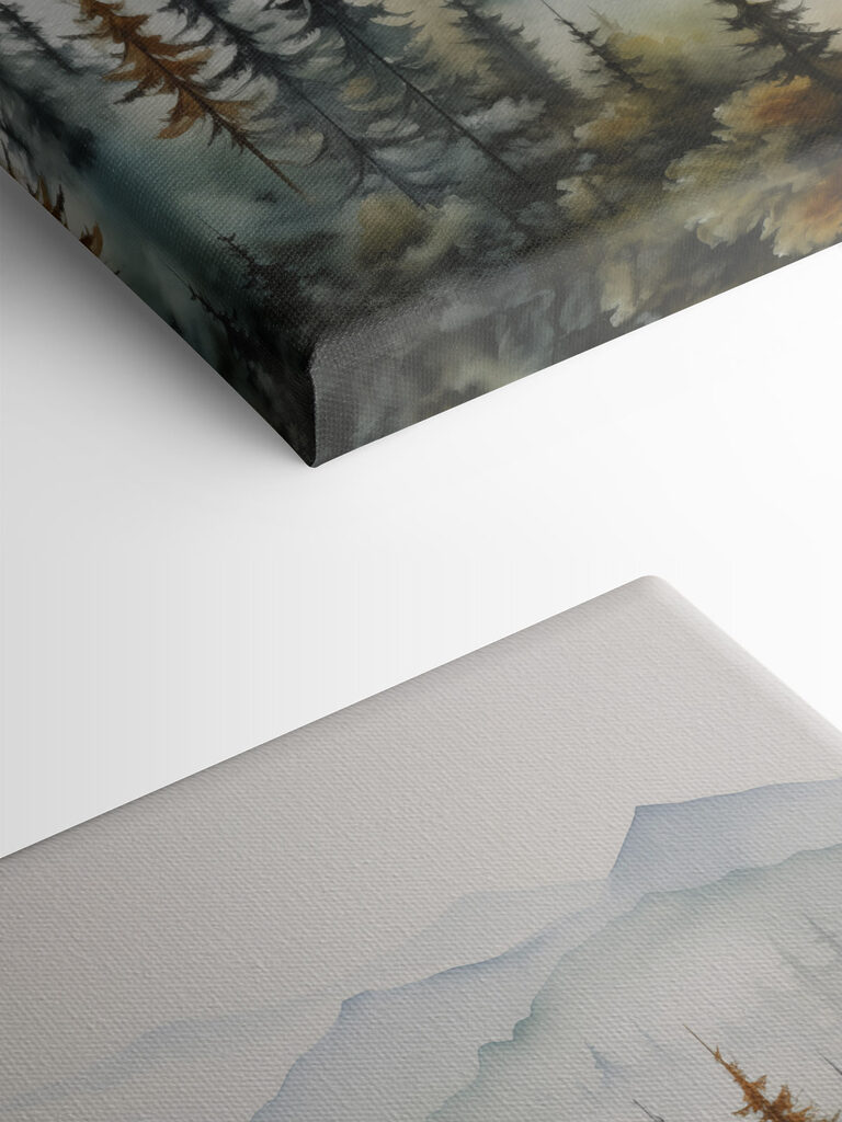 Painting of trees and fog Painting of trees and fog