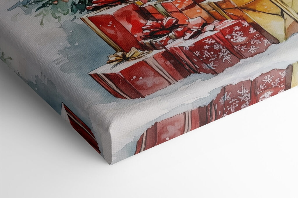 Watercolor of presents under a christmas tree Watercolor of presents under a christmas tree