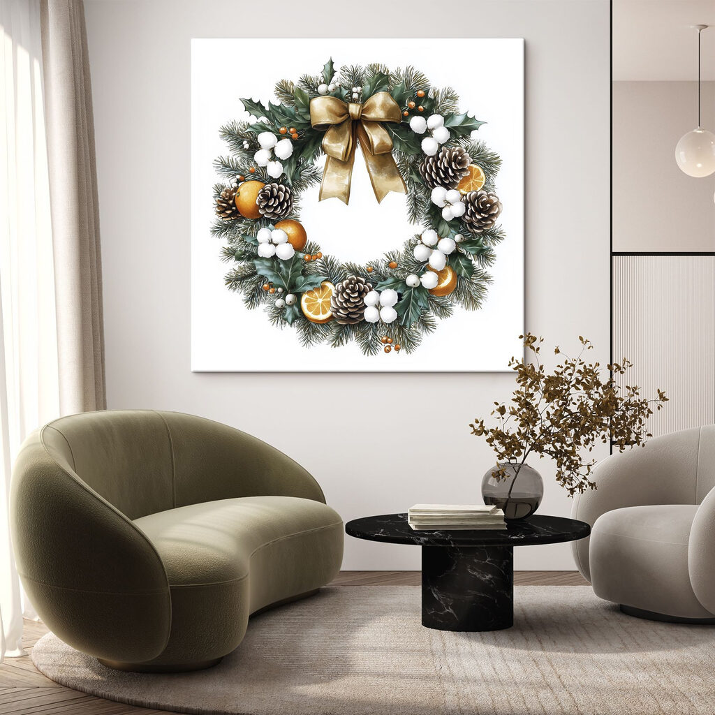 Wreath with pine cones and oranges Wreath with pine cones and oranges