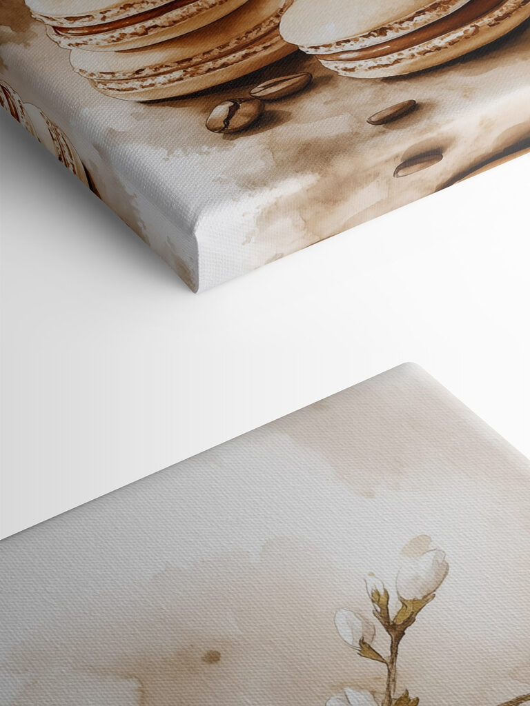 Cup of coffee and macaroons