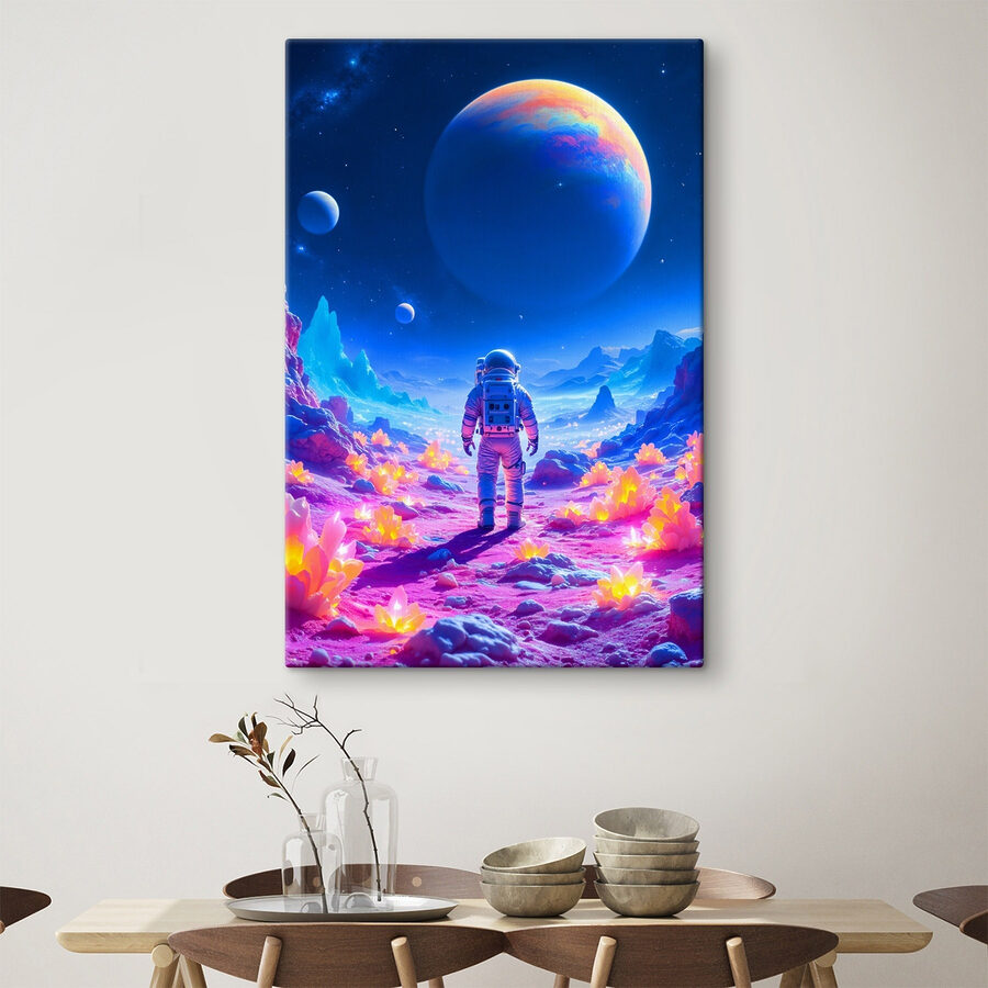Tablouri Astronaut de mers pe jos pe un deșert