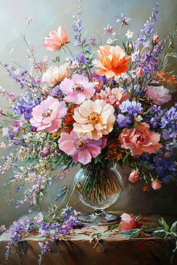 Pictura de flori într-o vază Pictura de flori într-o vază