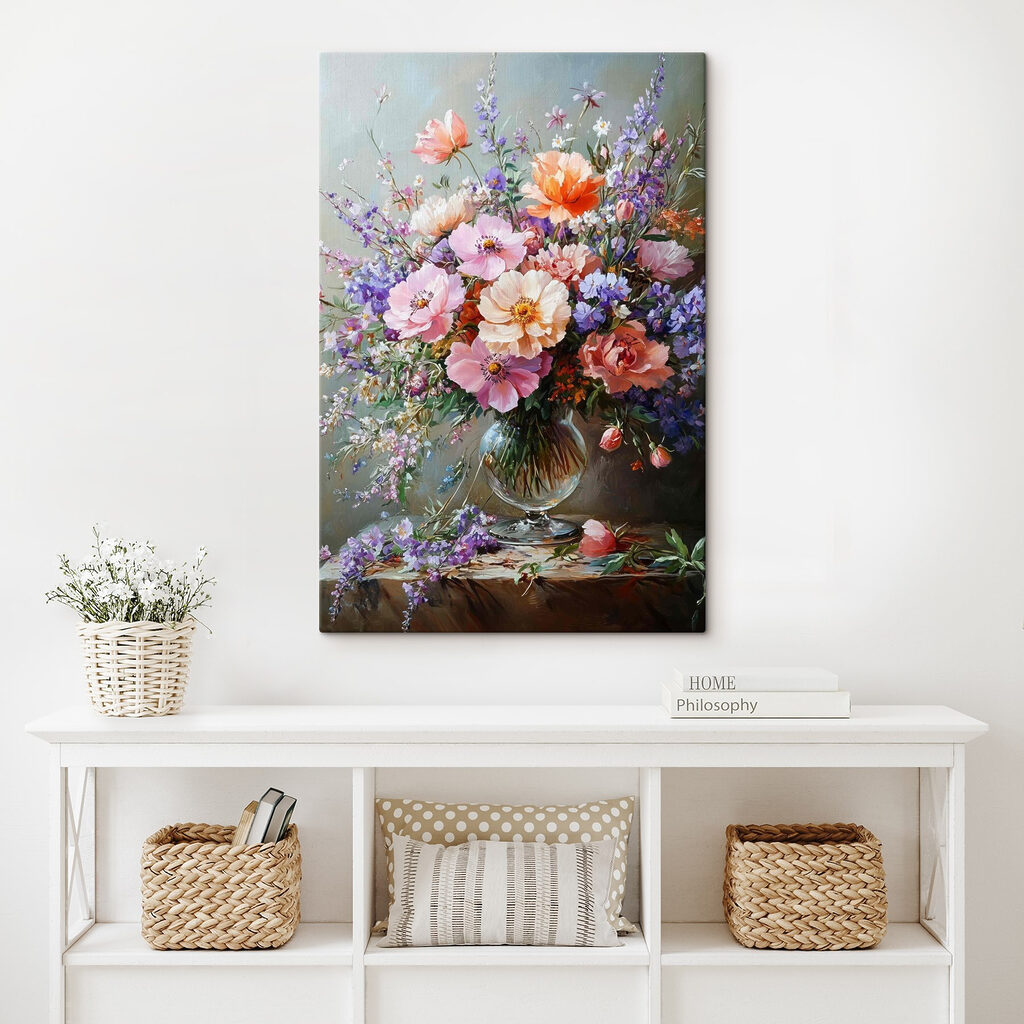 Painting of flowers in a vase