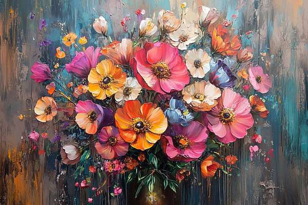 Pictura de flori într-o vază Pictura de flori într-o vază