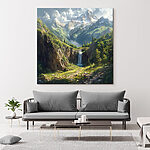 Tablouri Cascadă într-un munte