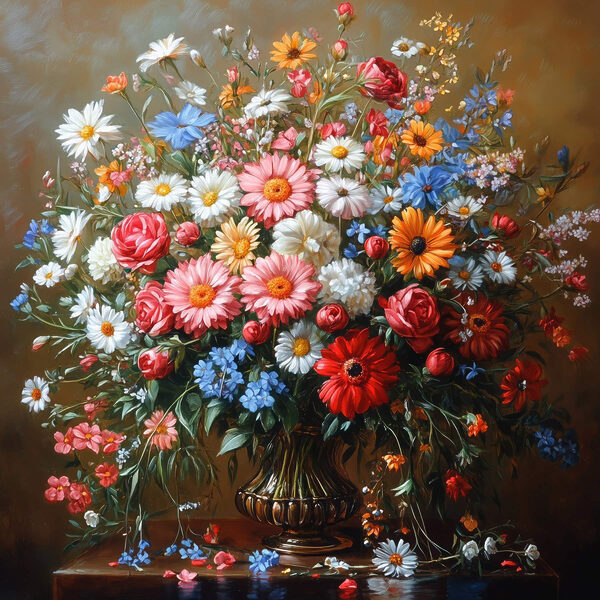 Pictura unui buchet de flori Pictura unui buchet de flori