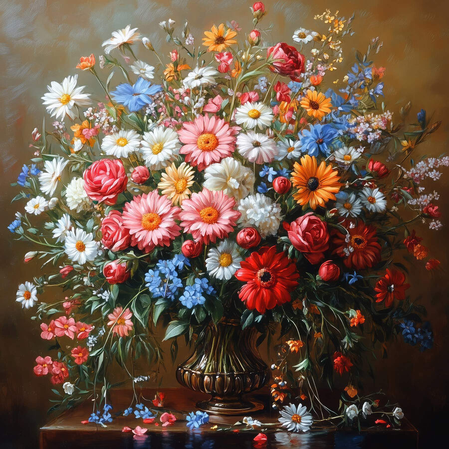 Pictura unui buchet de flori Pictura unui buchet de flori