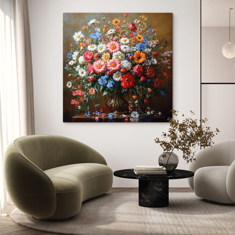 Pictura unui buchet de flori Pictura unui buchet de flori