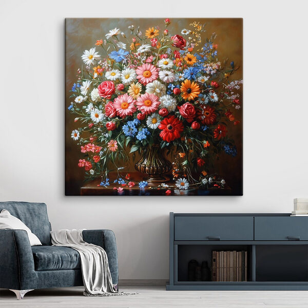 Pictura unui buchet de flori Pictura unui buchet de flori