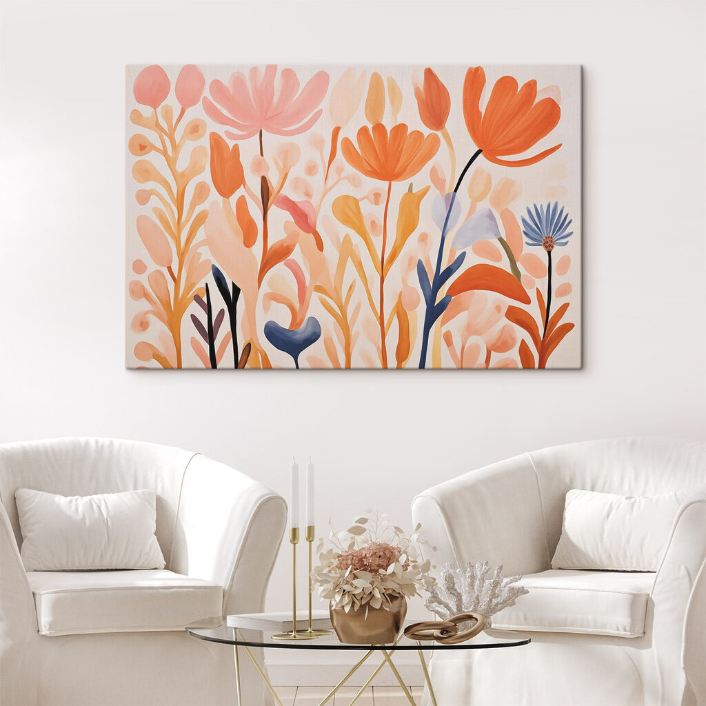 Painting of flowers and leaves Painting of flowers and leaves