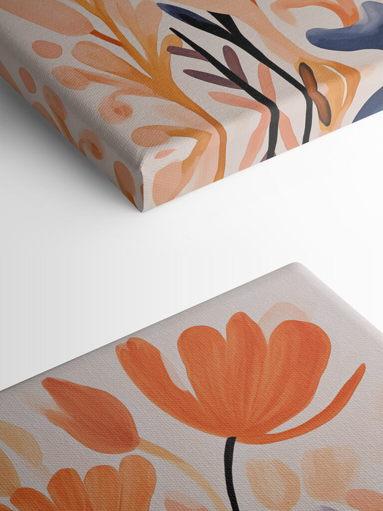 Painting of flowers and leaves Painting of flowers and leaves