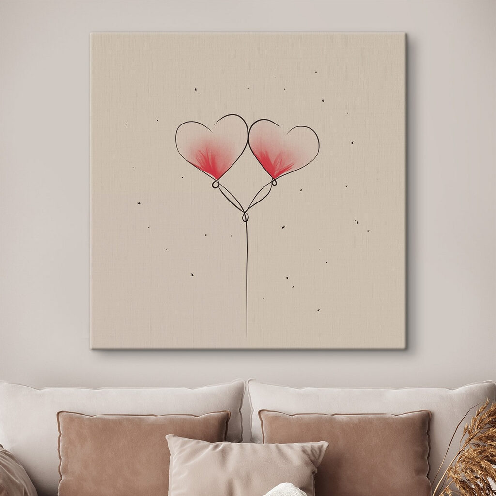 Two hearts drawn on a string Two hearts drawn on a string
