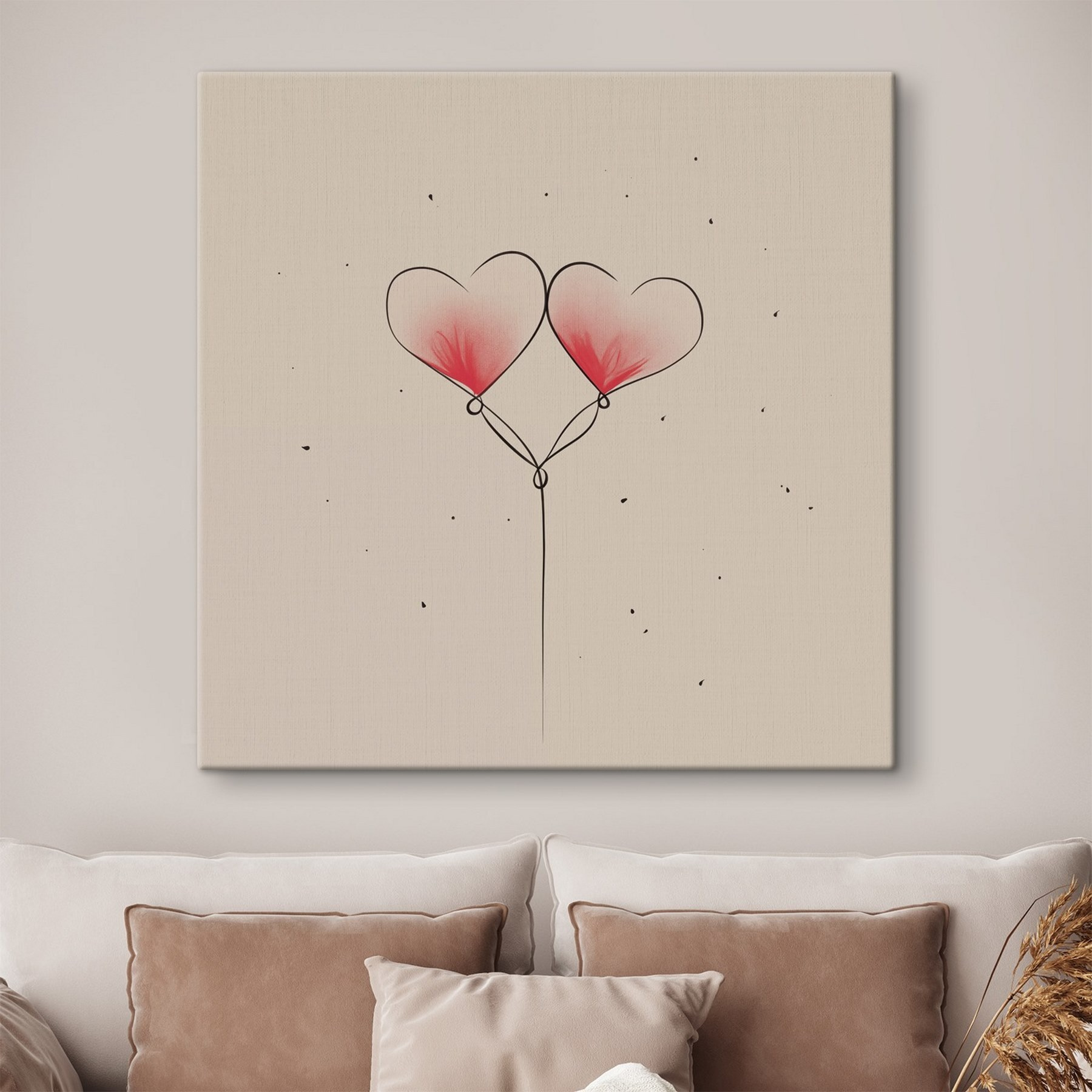 Two hearts drawn on a string Two hearts drawn on a string