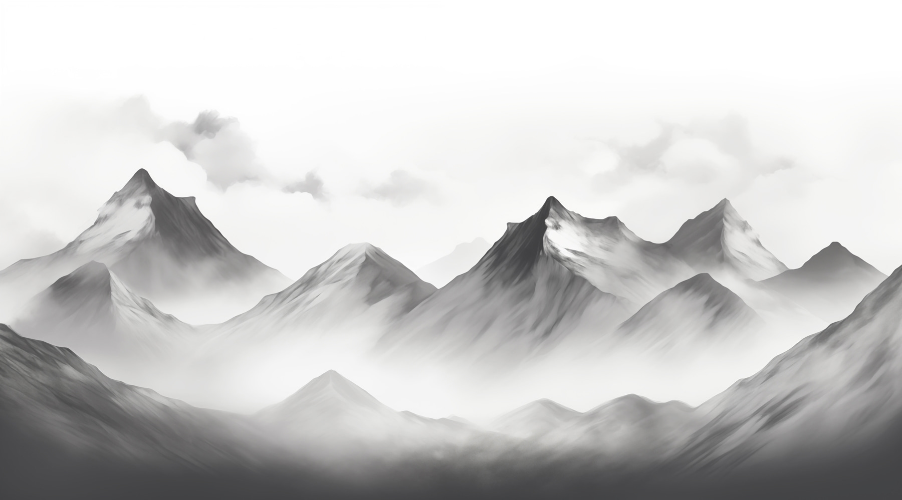 Mountain range with fog