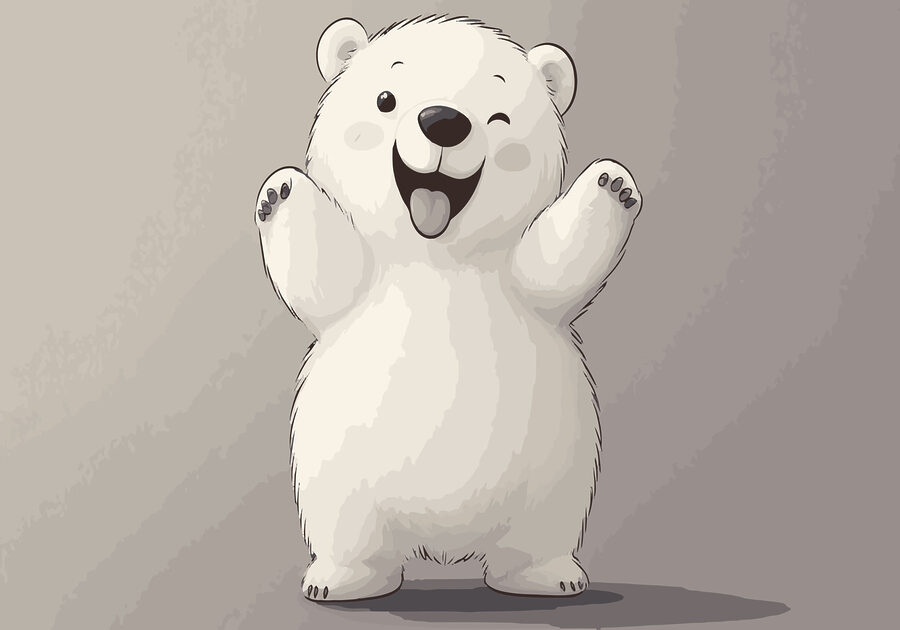 Desen animat al unui urs polar Desen animat al unui urs polar