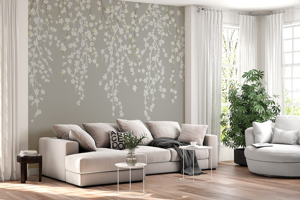 White flowers on a tree branch