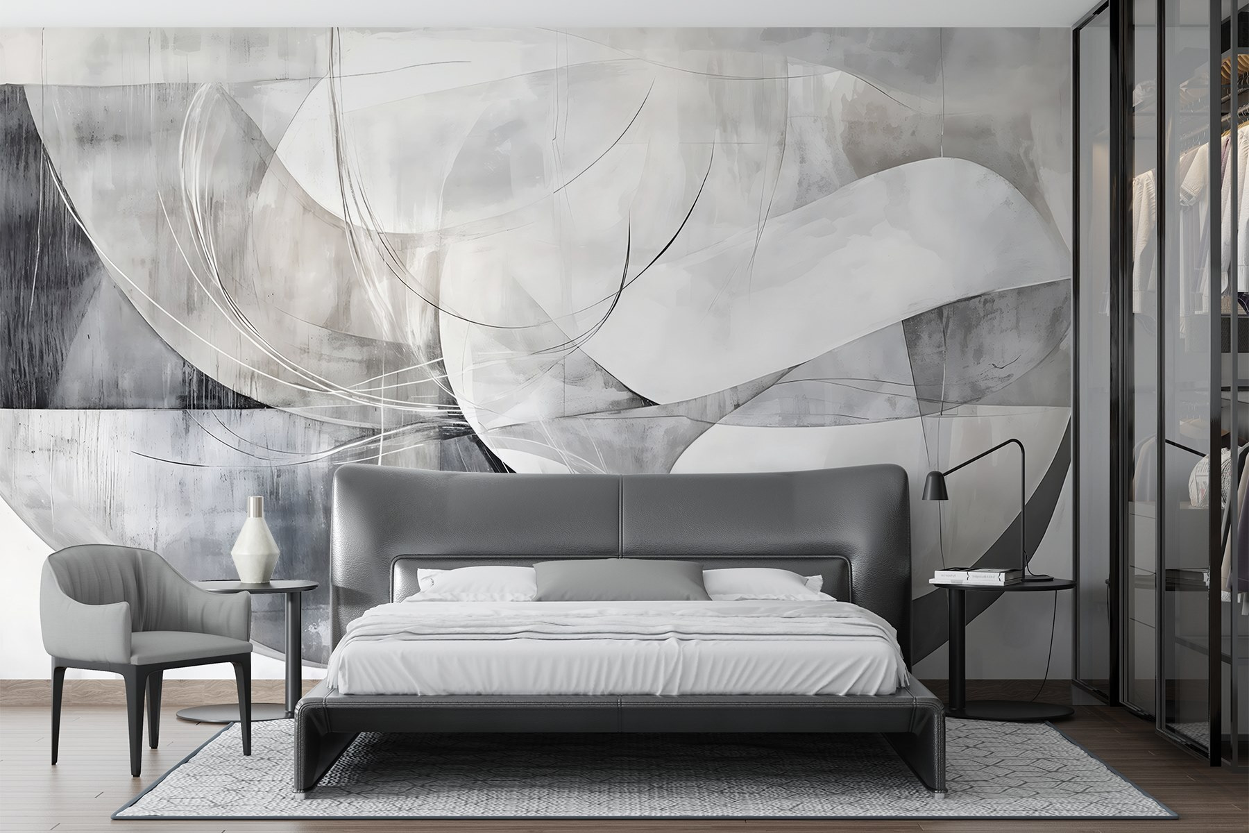 Grey and white art