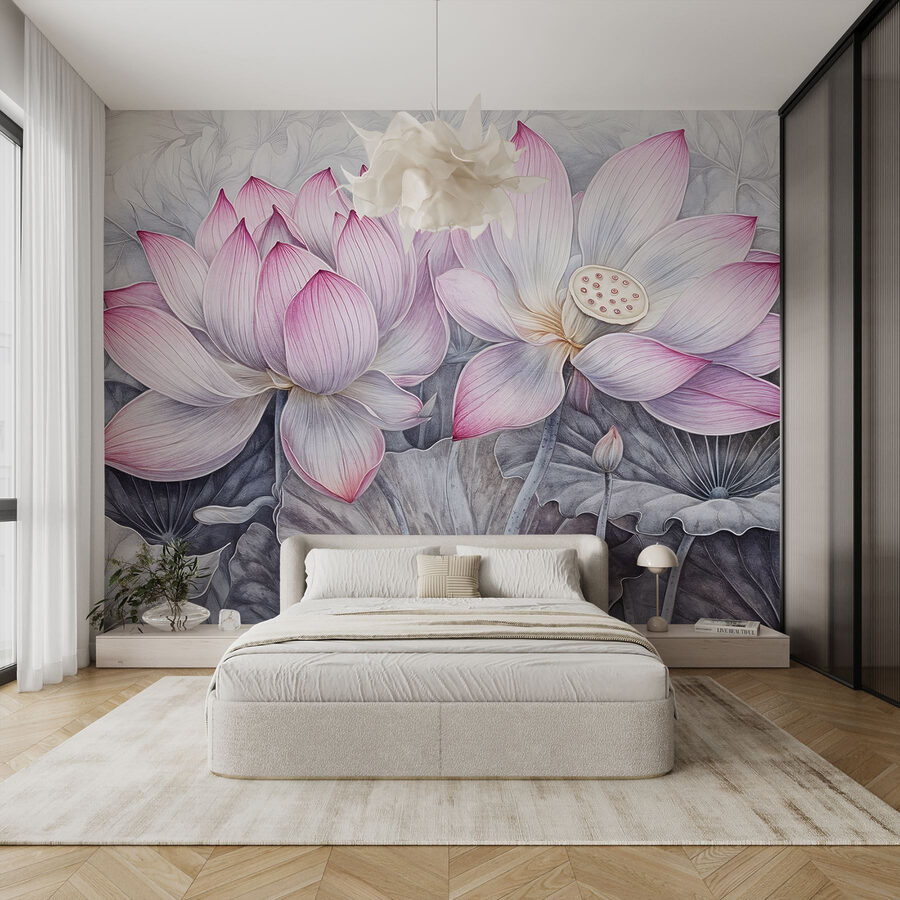 Pictura de flori roz