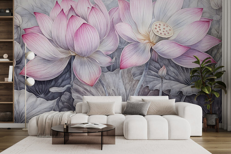 Pictura de flori roz