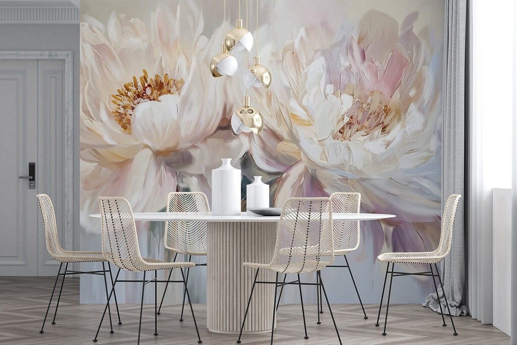 Painting of flowers on a white background