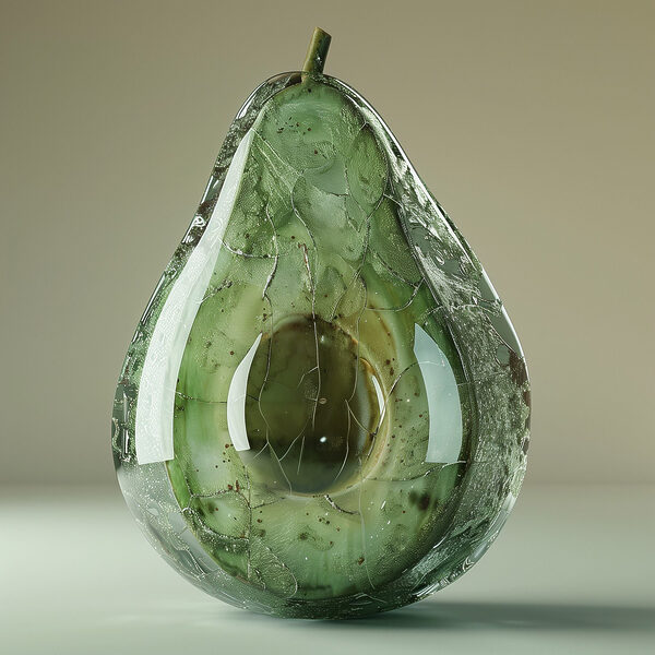 Interpretarea artistică a unui avocado copt Interpretarea artistică a unui avocado copt