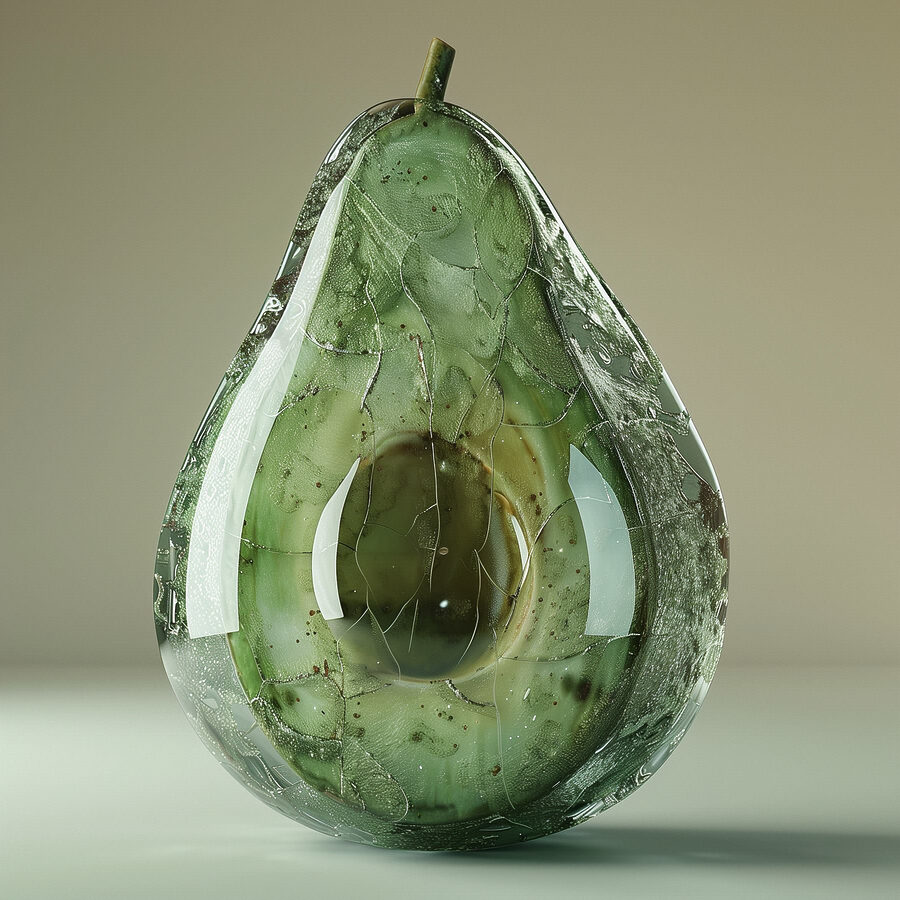Interpretarea artistică a unui avocado copt Interpretarea artistică a unui avocado copt