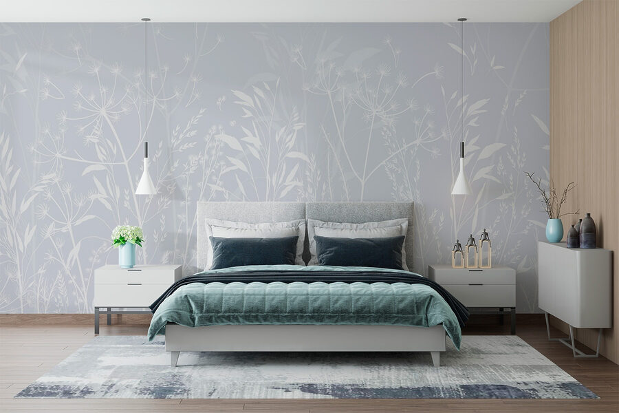 Model floral alb pe un fundal deschis