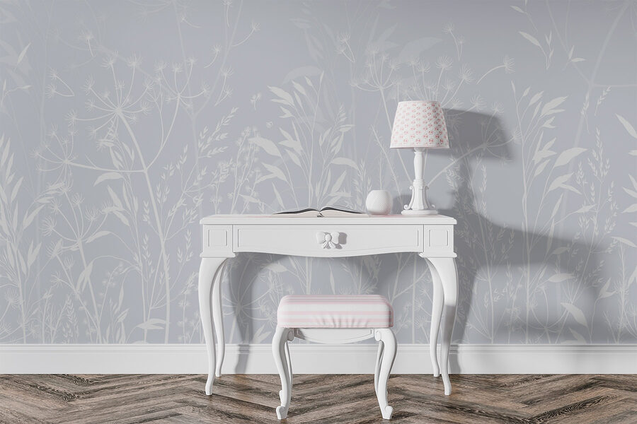 Model floral alb pe un fundal deschis