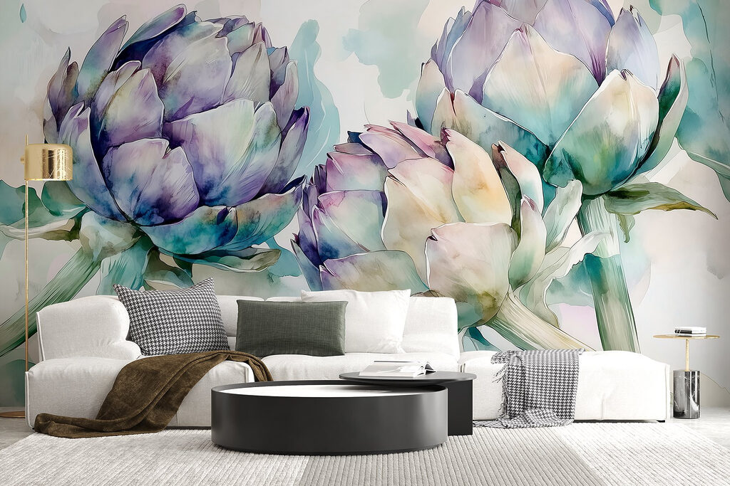 Art artichokes on a white background Art artichokes on a white background