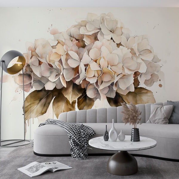 Pictura unui buchet de flori albe Pictura unui buchet de flori albe